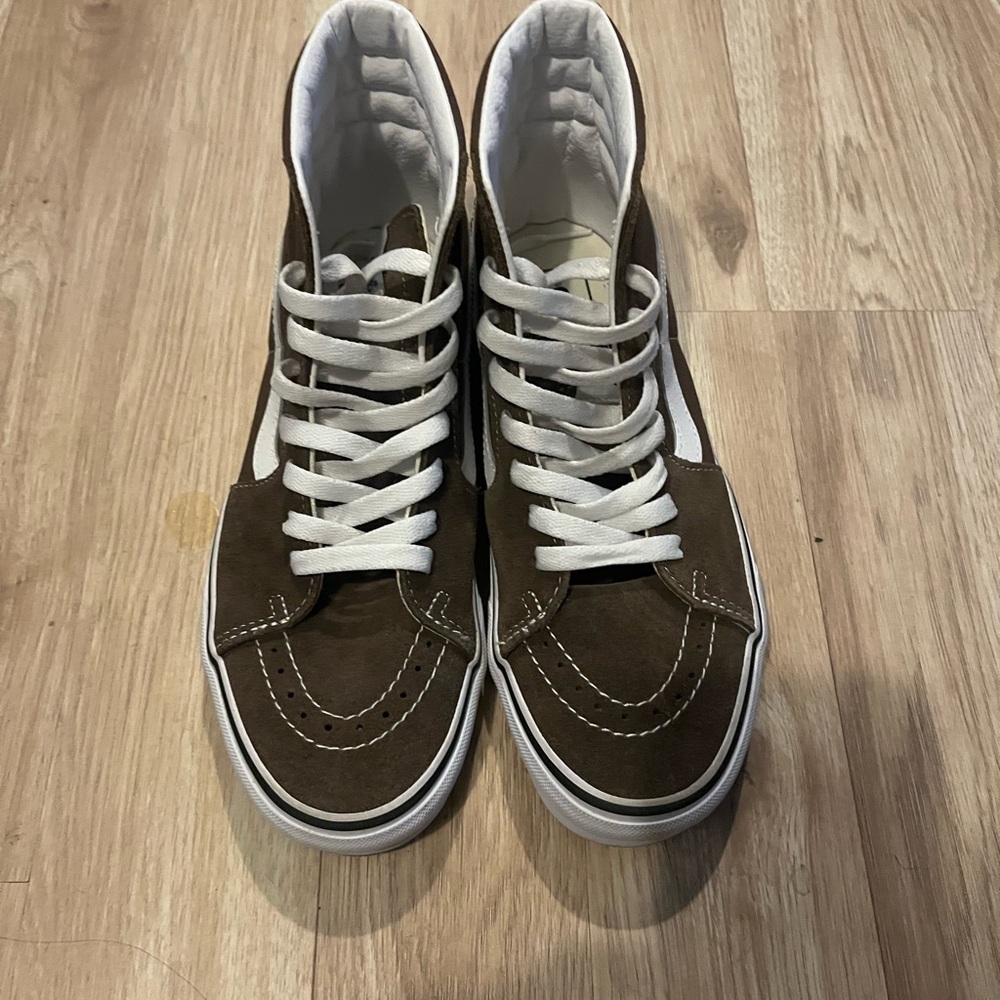 Vans Brown and White Classic Sneakers